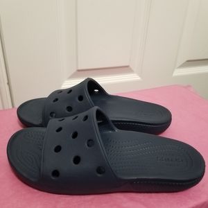 CROCS - Unisex Classic Slides - Navy Blue - W7, M5